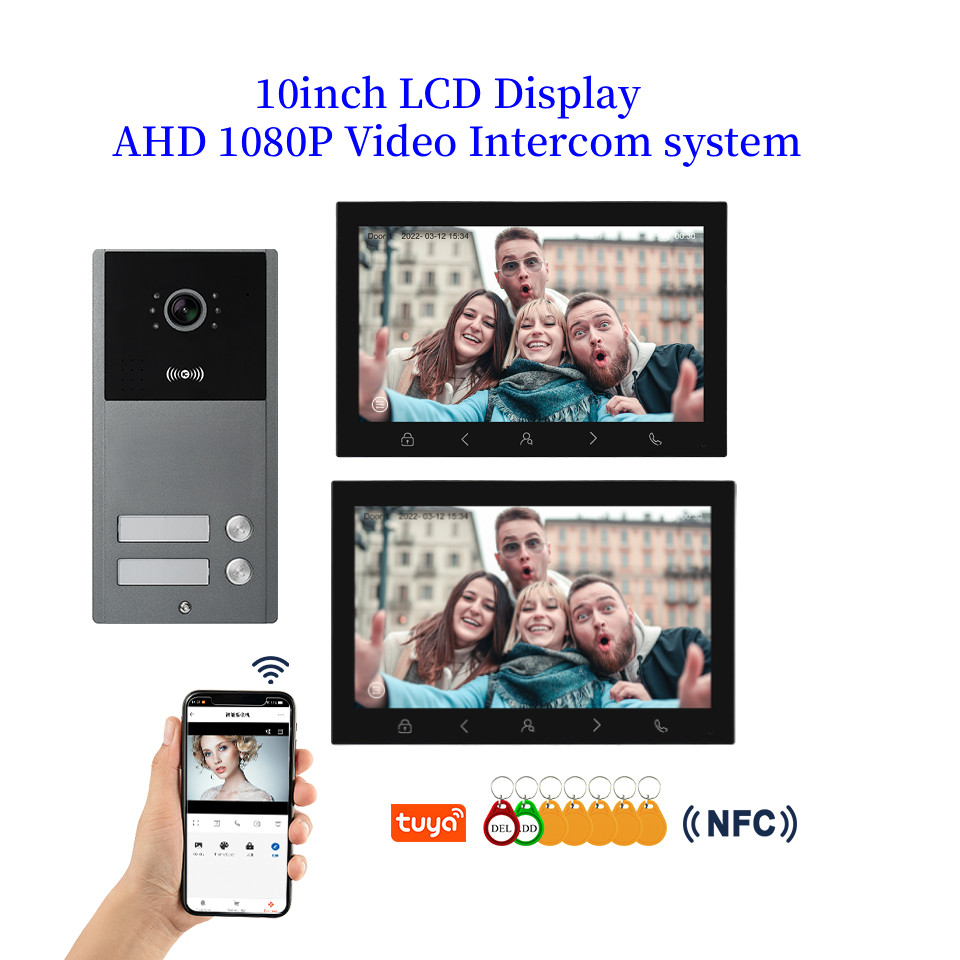 10inch Tuya WIFI Video Intercom Support 2.4G/5G Router RFID/NFC Unlock Smart Video Door Phone Touch