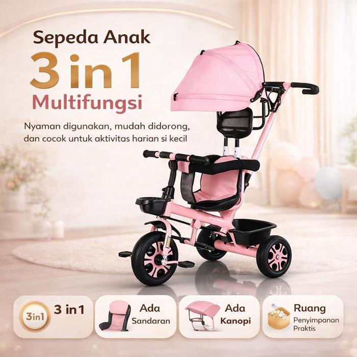 Gratis Kotak KardusSepeda roda tiga, sepeda roda tiga bayi, sepeda roda tiga anak-anak, kereta