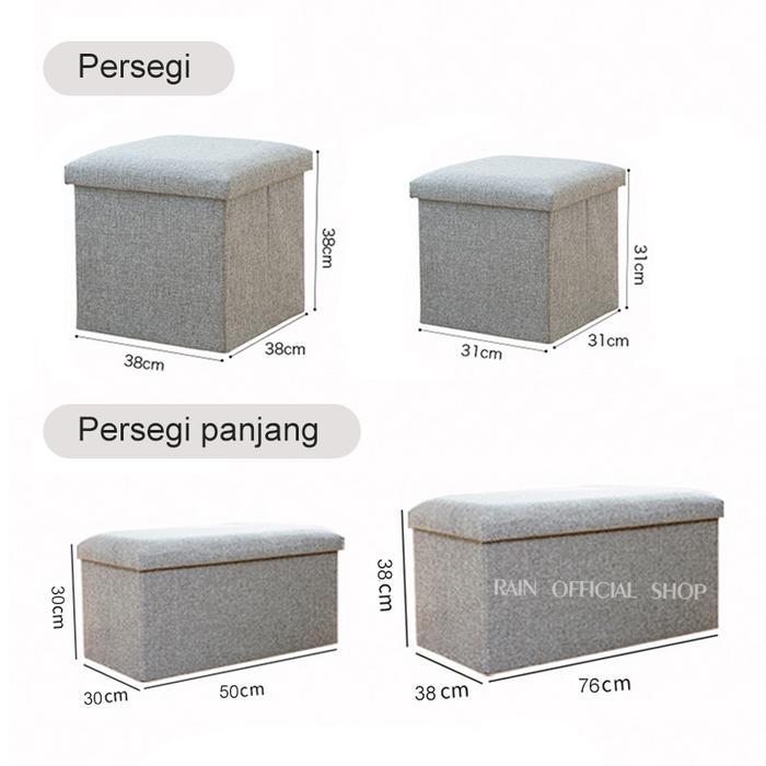 Kursi Box Storage Box Sofa Bangku Lipat Tempat Pakaian Persegi Panjang Populer
