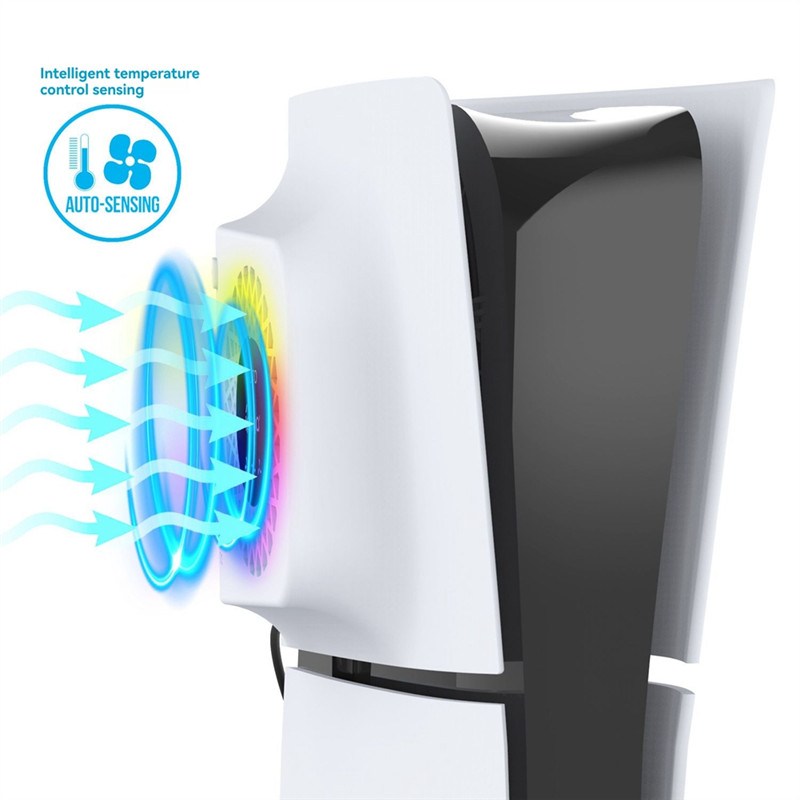 IPEGA For PS5 SLIM Temperature Controlled Cooling Fan With Cooler + USB, HUB With RGB Lights
