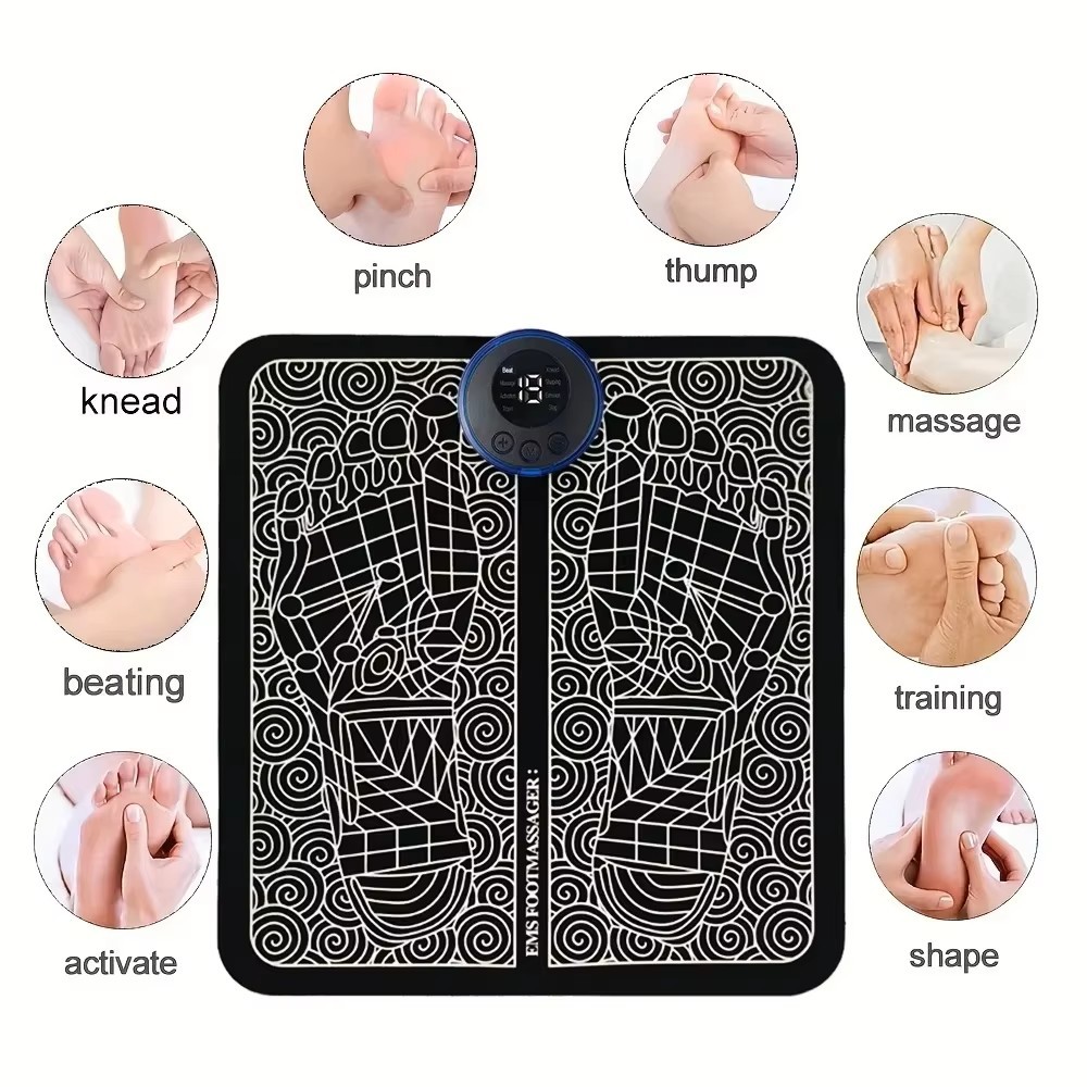 2026EMS Foot Massager Rechargeable Massage Pad Foot Relaxation Pad Electric Foot Massage Tools