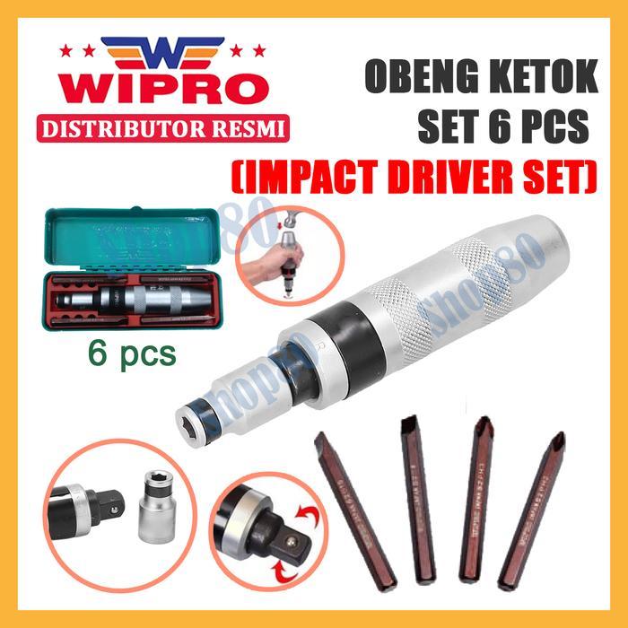 Wipro Obeng Ketok Putar Set 6pcs Getok Impact Srewdriver