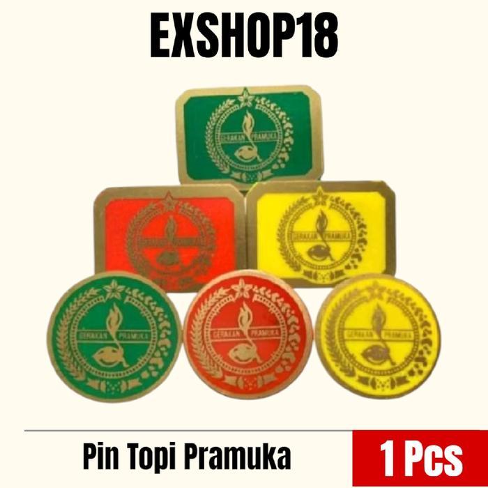 Pin Topi Pramuka Bahan Mika / Pin Tanda Topi Pramuka Mika / Pin Topi Boni / Pin Topi Baret Pramuka