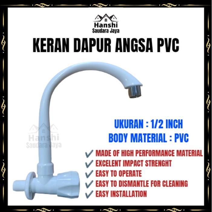 Kran Angsa Model Mahkota PVC / Kran Air Cuci Piring Plastik Model Angsa Keran Wastafel