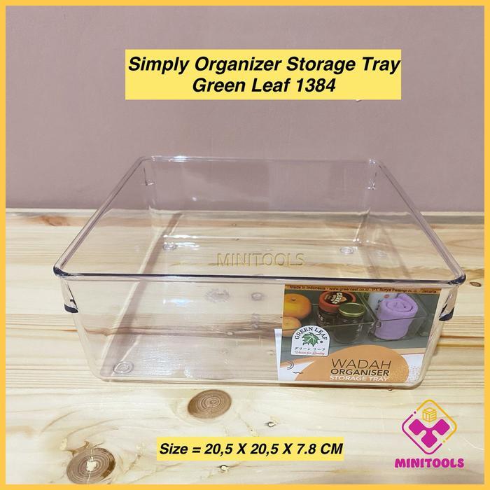 Kotak Penyimpanan Kulkas / Wadah Sebaguna Acrilic / Green Leaf 1384