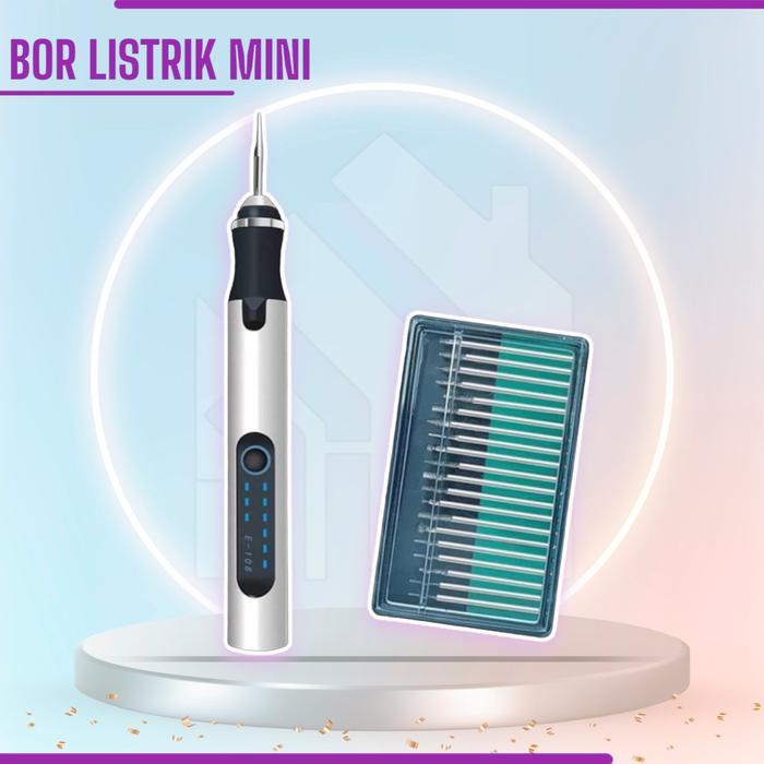 Alat Bor Listrik Mini Portable Grinder Ukir Poles Asah Multifungsi