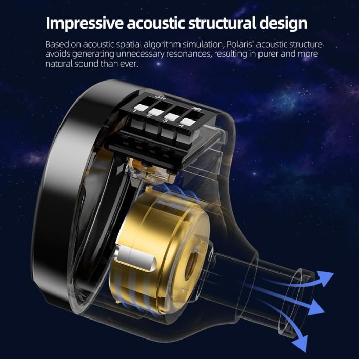 CCA Polaris with MIC In Ear 4 Tuning Switch Single DD Earphone Headset