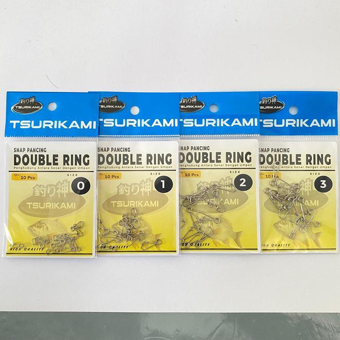 Snap Double Ring Tsurikami Peniti pancing kuat berkualitas