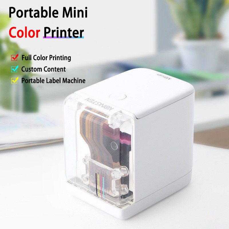 Kongten MBrush Label Printer Mobile Color Mini Handheld Printer Inkjet Wifi Usb Logo Wireless