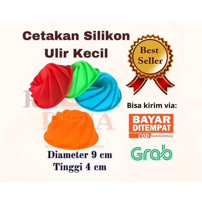 Cetakan Loyang Kue Cake Bolu Kukus Puding Pudding ULIR Silikon Silicon Silicone KECIL