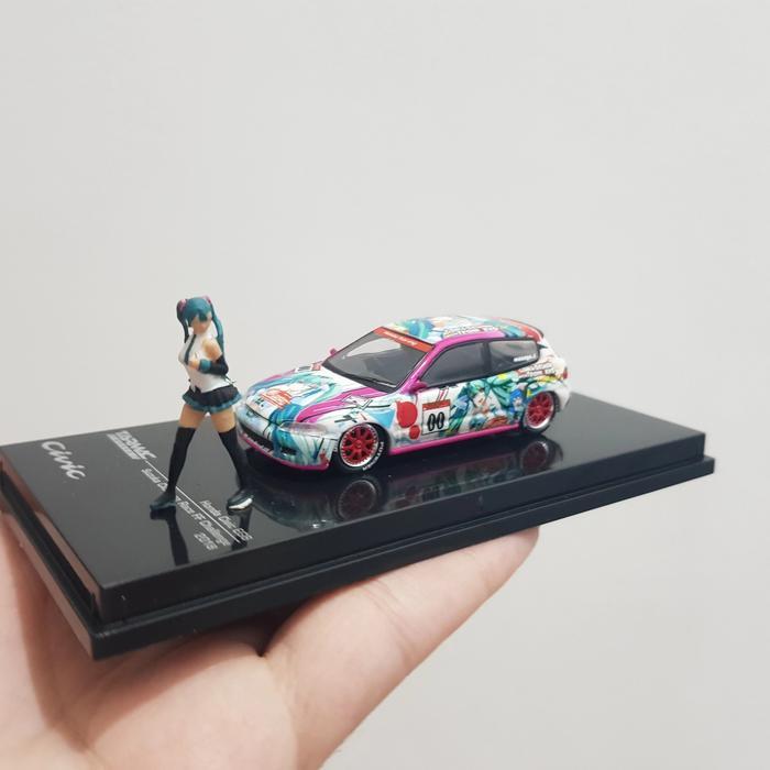 SALE Diecast tarmac 1/64 honda civic eg6 estilo custom miku plus figure 64 TERMURAH