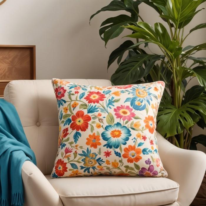 Sarung bantal kursi/Sofa Resleting Motif Bunga Aesthetic Sarung Bantal Sofa LP Dekorasi