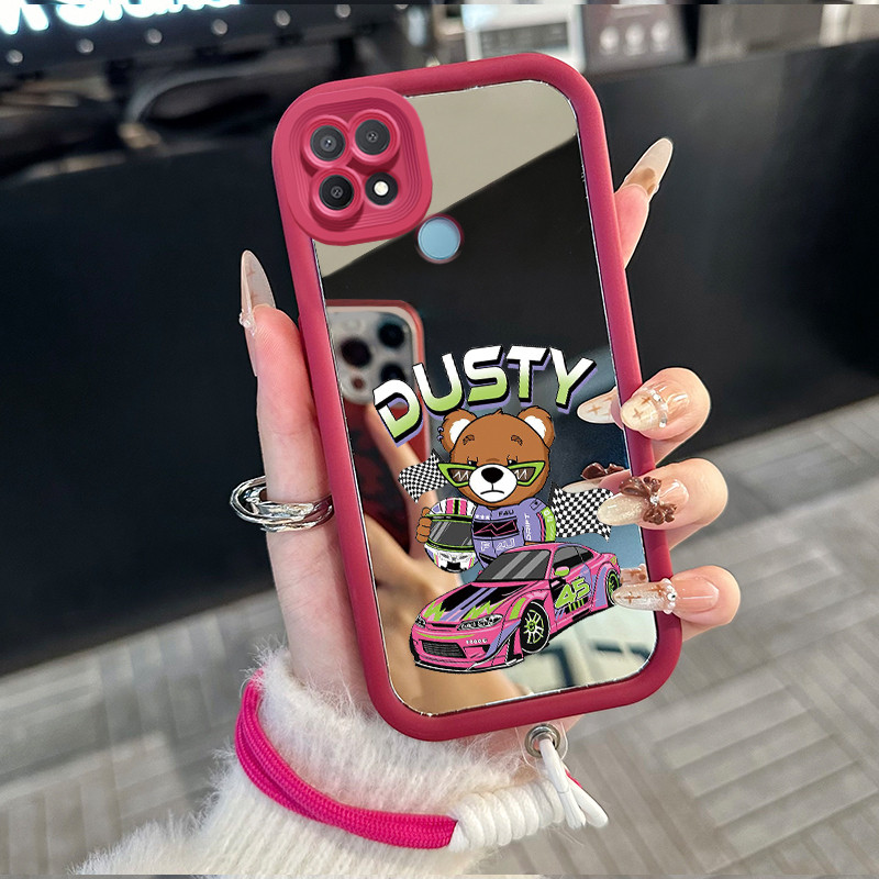 Casing Hp untuk OPPO A15 A15s A35 4G Case Casing beruang kartun pola Silikon Softcase Kasing HP tali