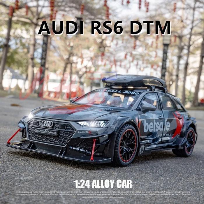 Diecast Jinlifang model Audi RS6 DTM 1:24 Alloy material koleksi Lampu Mobil pajangan hadiah Engine