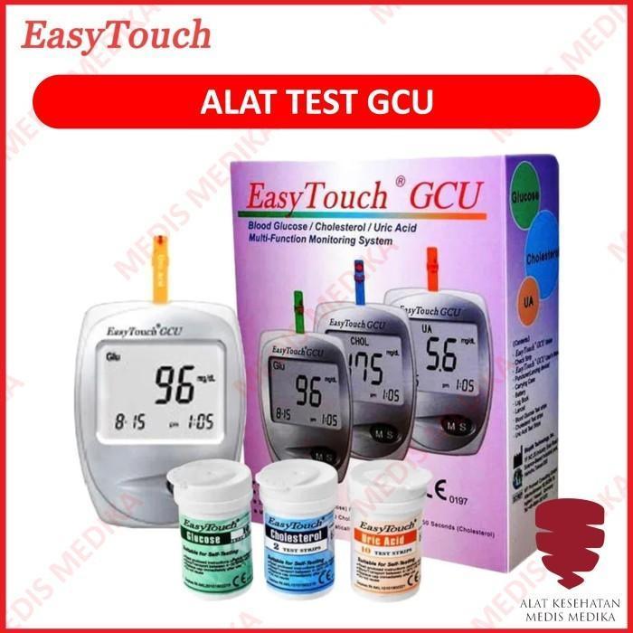PAKET LENGKAP ALAT KESEHATAN 4 IN 1 EASYTOUCH TES GULA DARAH KOLESTEROL ASAM URAT TENSIMETER DIGITAL
