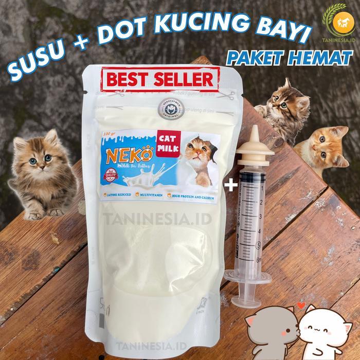 PROMO MURAH Dot Kucing Bayi + Susu Kucing Baru Lahir 0 12 Bulan Susu Anak Kucing Bayi Neko Cat milk