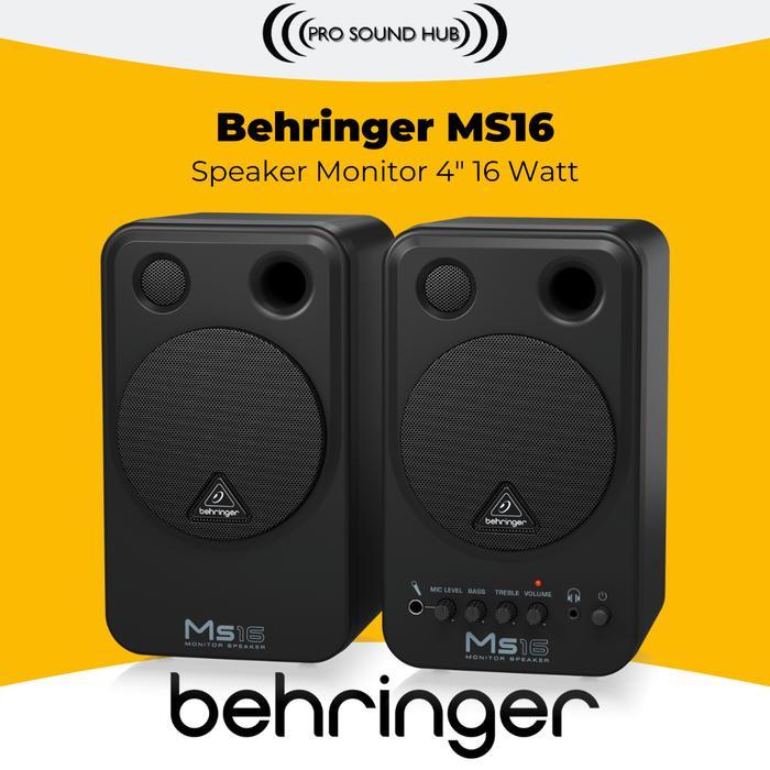Behringer Ms16 Speaker Monitor Flat Studio 16 Watt 4 Inch Reference Multimedia Ms-16 Ms 16