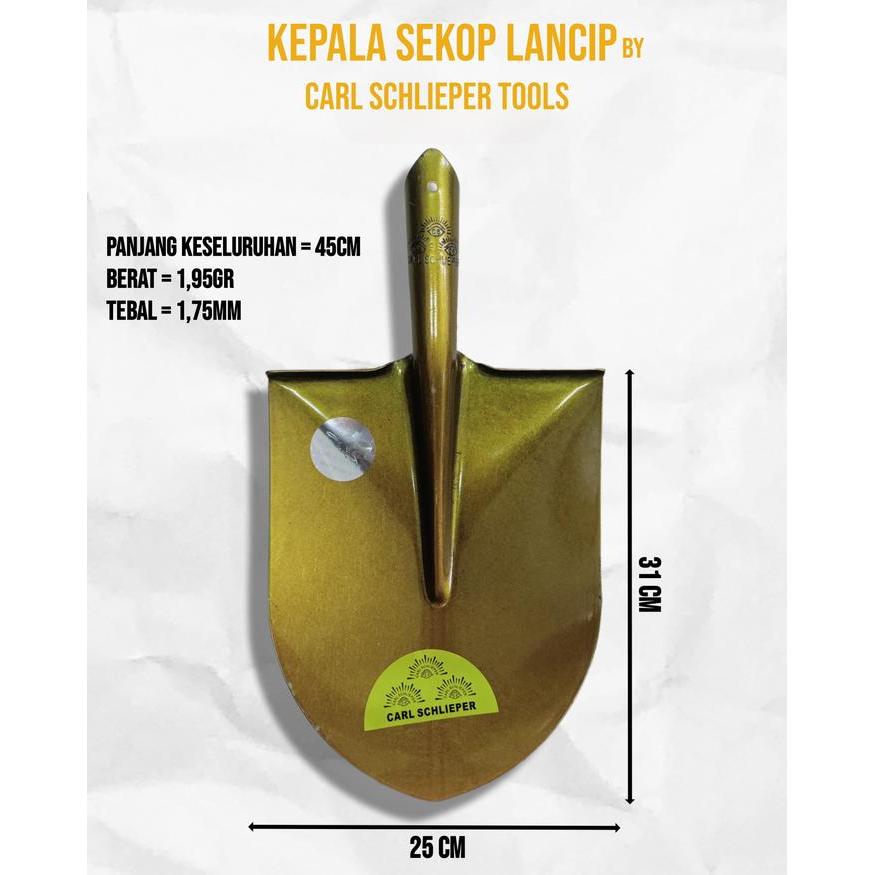 KEPALA SEKOP/SKROP LANCIP PAPAK SPADAN SEPADAN SPARDAN MATA CARL SCHLIEPER