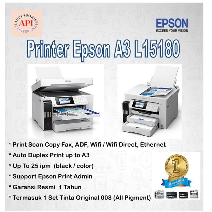 TEREMURAHTERLARIS READY SILAHKAN DIORDER PRINTER EPSON ECOTANK L15180 L 15180 A3 WI-FI DUPLEX