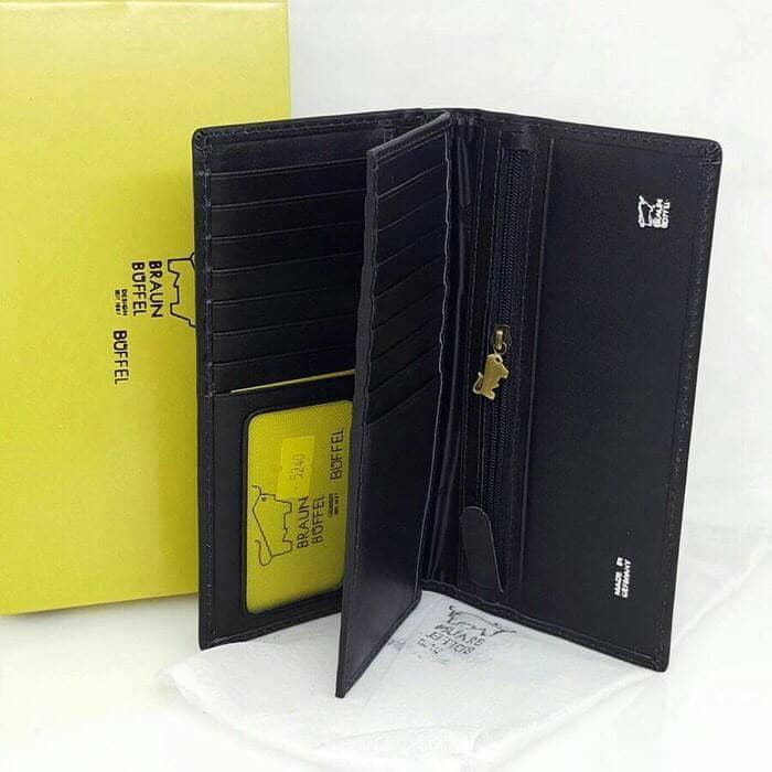 New Dompet Panjang Pria/Wanita Kulit Asli Braun Buffel