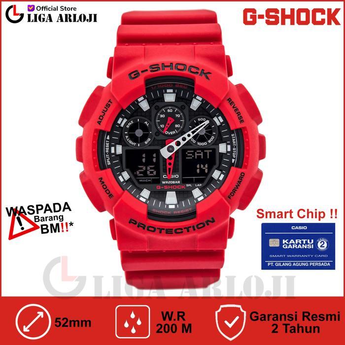 ORIGINAL GA-100B-4ADR Jam Tangan Pria GSHOCK GA100 GA-100B-4A READY STOCK
