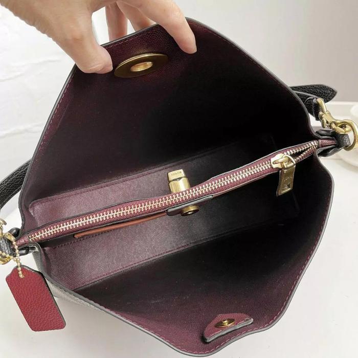 Tas Cach C2621 Willow Shoulder Bag Handbag One Shoulder Leather Black