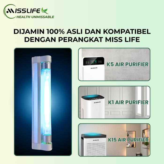 Misslife Lampu Sterilisasi Uv-C, Lampu Uv Air Purifier Uv Light Sterilisasi, Desinfeksi Dan Mite