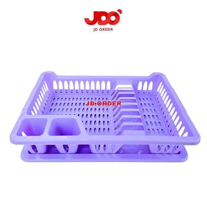 JDO Rak Piring + Tatakan Plastik Lovenia, Rak Piring Plastik Wastafel Kicthenware