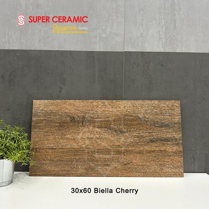 HABITAT 30x60 Keramik Dinding Kayu Matt - BIELLA CHERRY / ANTIQUE / GOLD / NATURAL Kualitas Premium