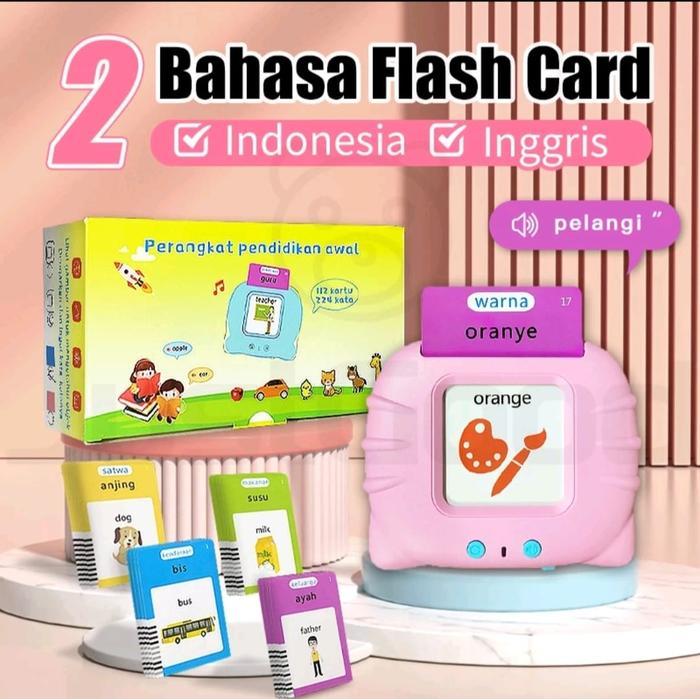 BRG BARU FLASHCARD BAHASA INDONESIA INGGRIS LEARNING / KARTU BELAJAR 2 BAHASA