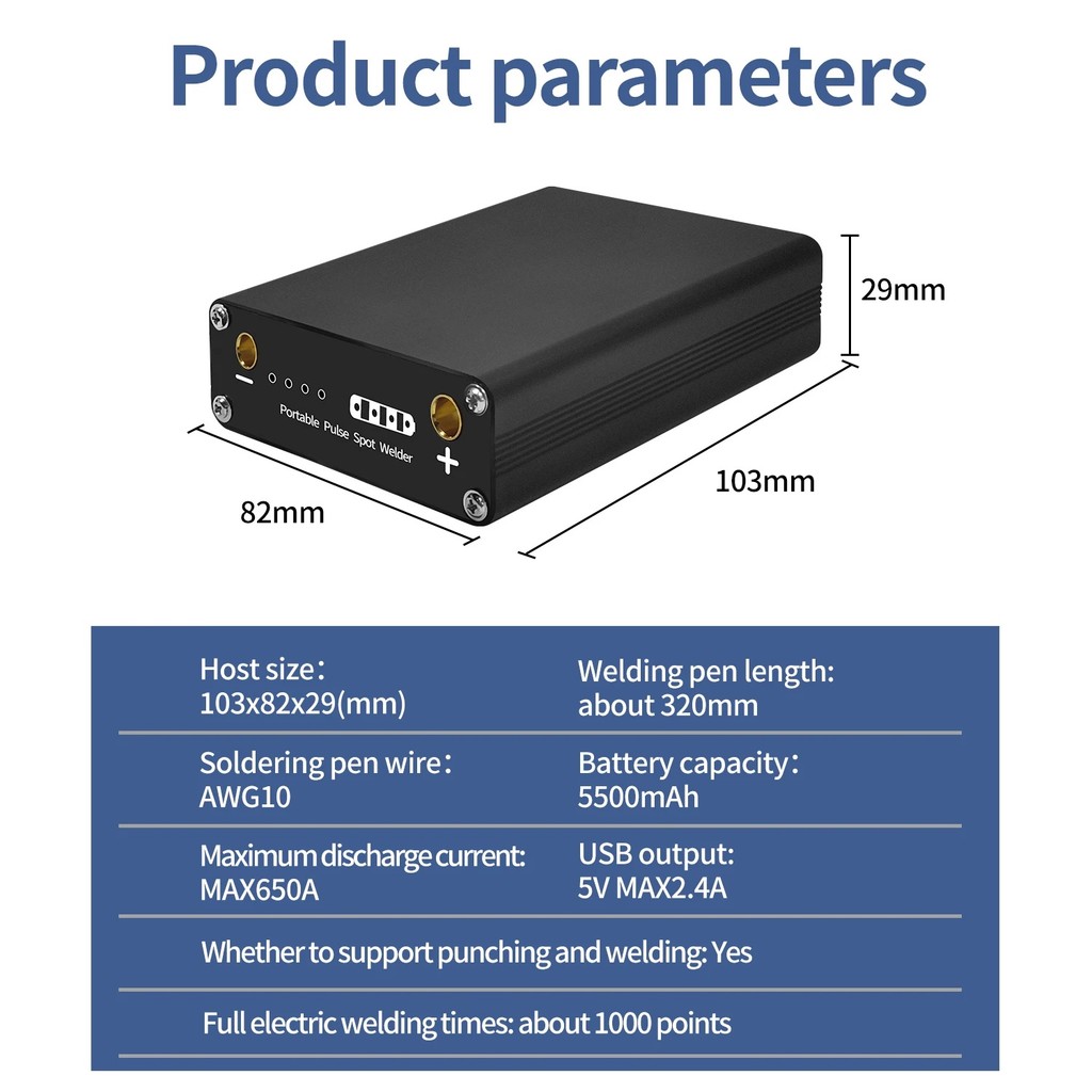 DIY 18650 Spot Welder 9 Gear Handheld Portable Mini Spot Welding Machine With Spot Welding Pen