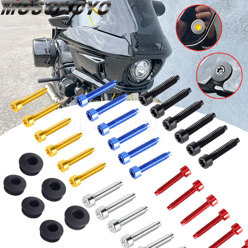 Windscreen T27 Screws Nut Bolts Rubber Grommet Gasket Windscreen Washer For Harley Low Rider EI