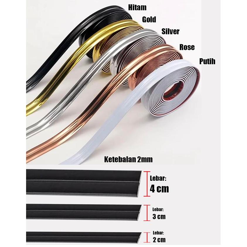 Lis Strip Sudut Siku Dinding Meja Border Dekorasi Lemari Stiker Tembok