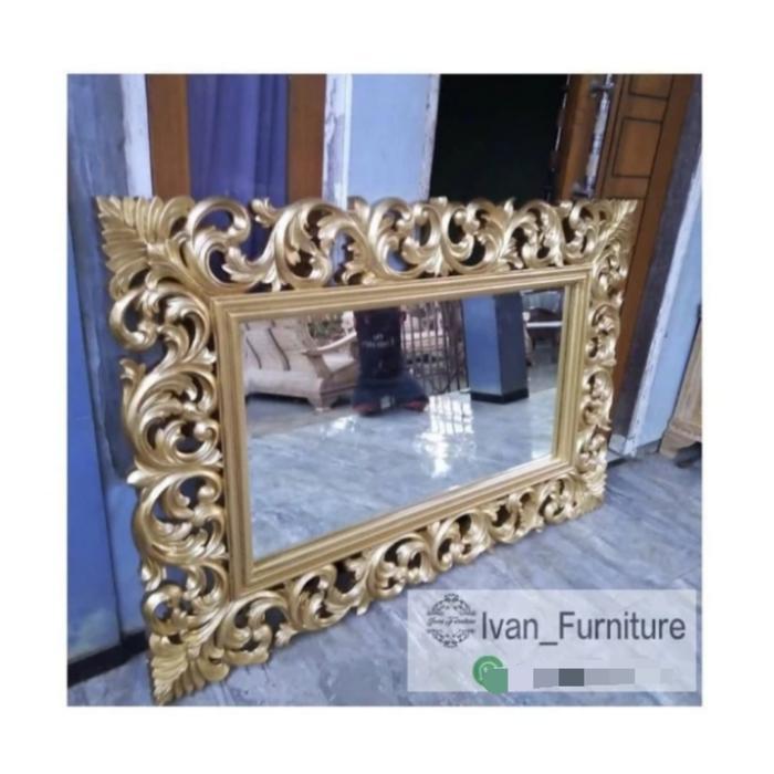 CERMIN UKIRAN JATI , DEKORASI DINDING , KACA DINDING , CERMIN RIAS