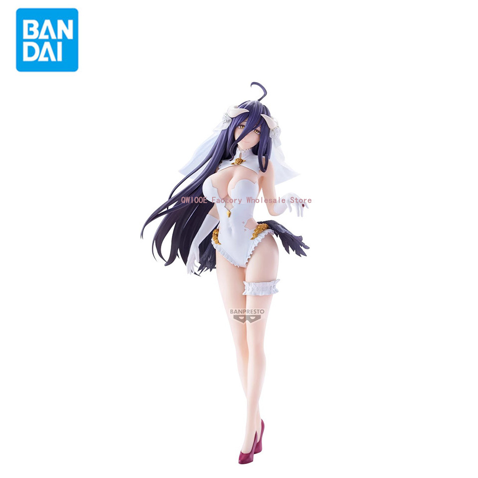 Original Genuine Banpresto OVERLORD GLITTER&GLAMOURS 27cm Albedo With Wedding Dress Anime Cute