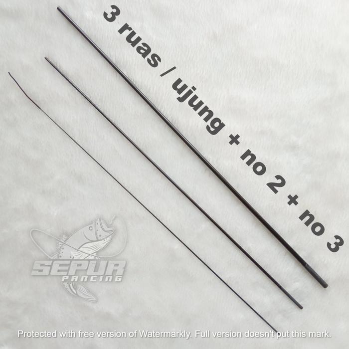 3 Ruas Joran Tegek Carbon 1, 2 dan 3 - Satu Set Ujung Joran Tegek Carbon / Ruas Tegek Carbon
