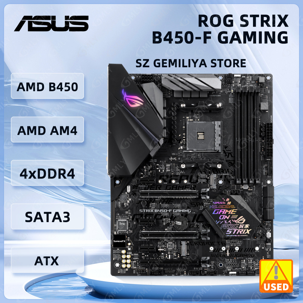 ASUS ROG STRIX B450-F GAMING B450 Motherboard AM4 DDR4 64GB For Ryzen 5 5600X 5500 4700 3600 3900