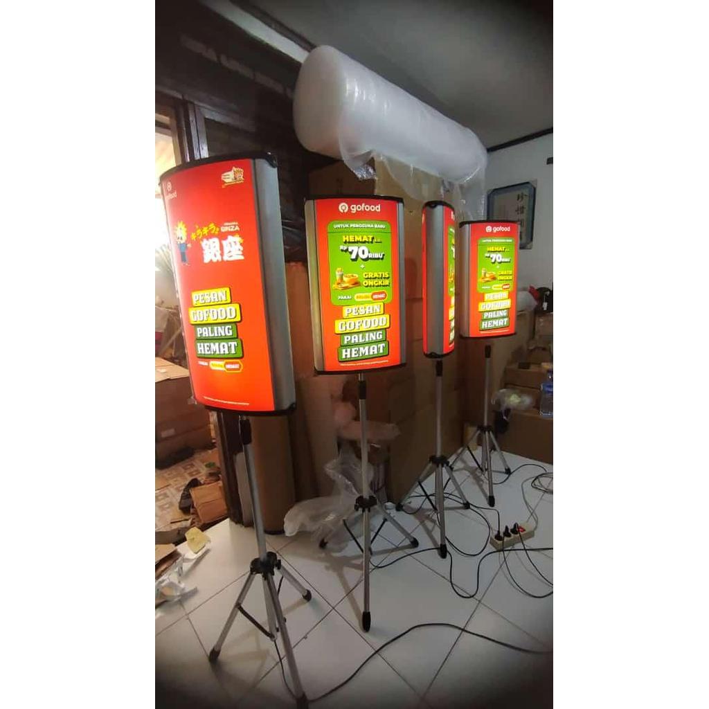 Tripod Rotary Light Box / Rotary Light Box Banner sudah sama printing