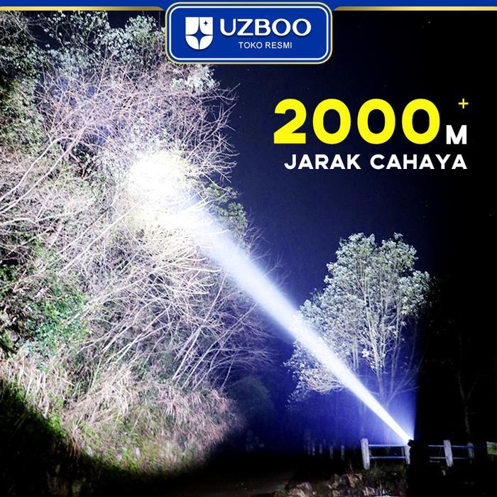 UZBOO Senter Kepala Super Terang Lampu Induksi LED Headlamp Daya Tinggi Super Terang Lampu Kepala
