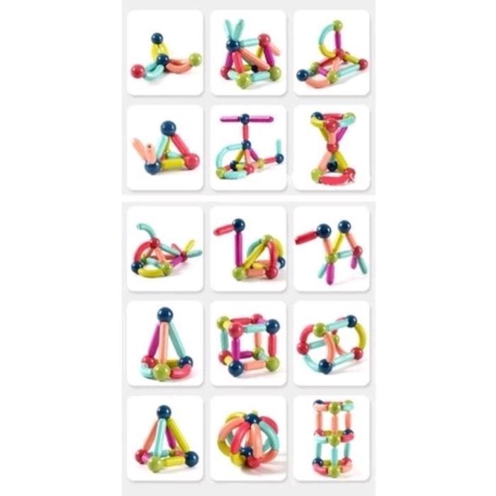 Mainan anak Mainan Edukasi DIY Susun Block Stick Magnetic - MAGNETIC STICK ROD