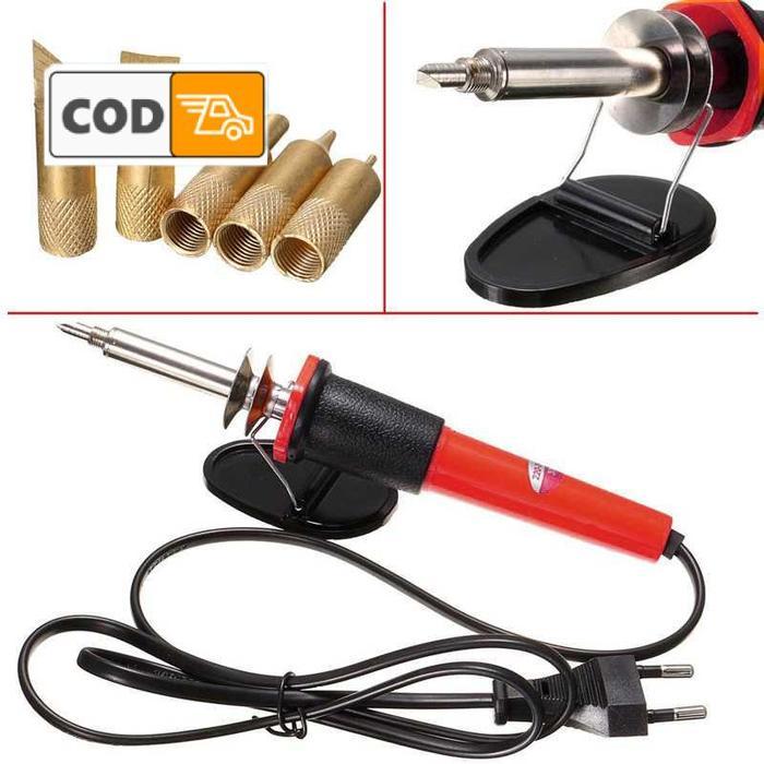 Solder Alat Lukis Bakar Kayu Pyrography 5 Mata Bit Pen Pemanas Listrik Ukir