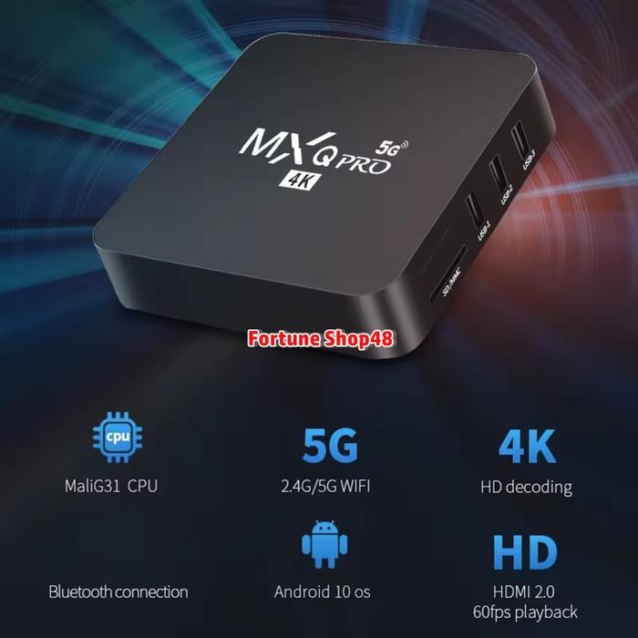 N3W TV Box MXQ Pro 5G 8GB+256GB Android Smart TV Box