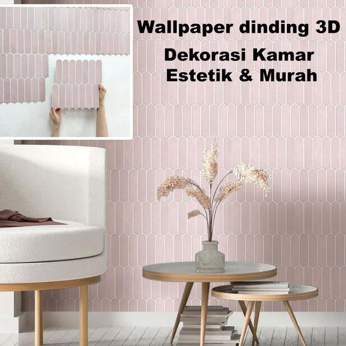 Commomy 10Pcs Wallpaper Dinding 3D Foam Stiker Dinding wall 30x30cm Motif Batu Bata wallpaper