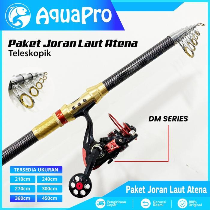 1 Set Paket Joran Pancing Laut Antena Portable High Carbon Joran Laut Teleskopik dengan Reel Pancing