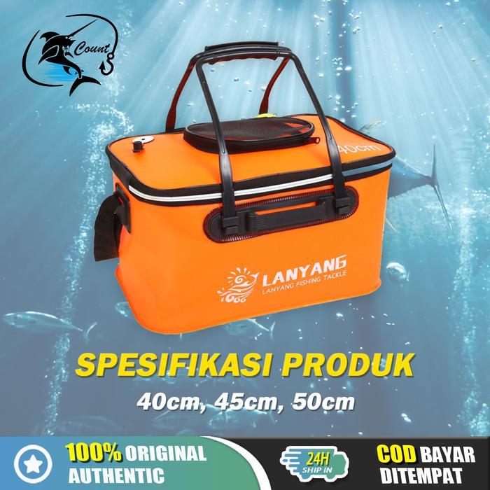Box Umpan Pancing 40CM 45CM 50CM / Box Ikan Portble Bahan EVA / Ember Lipat Umpan Pancing Hidup Box