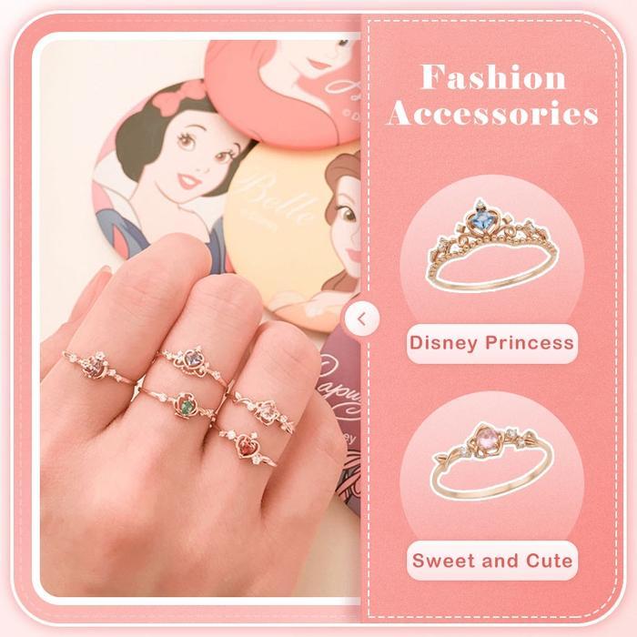 Unimese Cincin Adjustable Disney Princess Ring 925 Silver Open Crown Rings Dan Kalung Disney