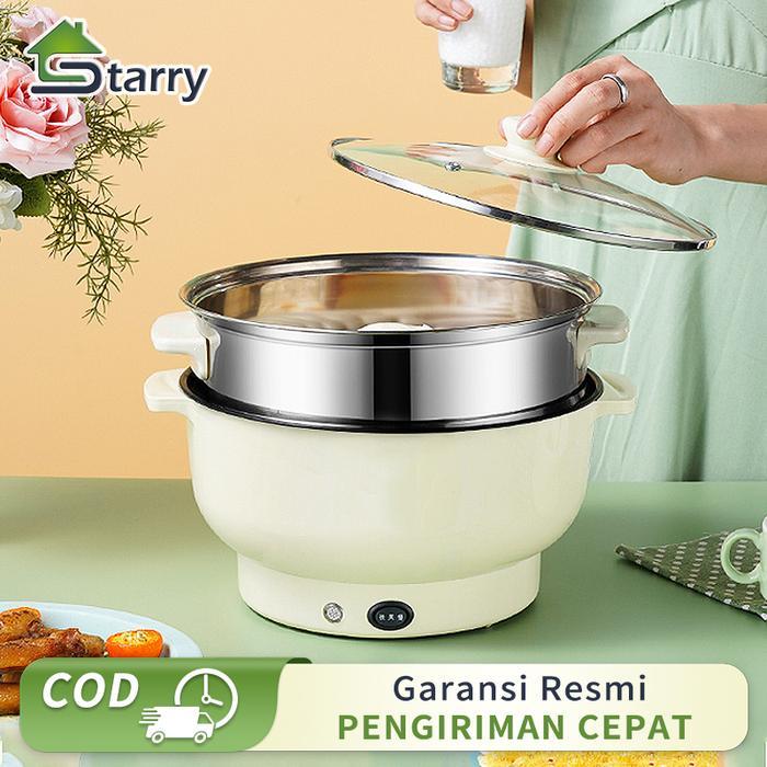 Panci Listrik Multifungsi Kukusan Stainless Panci Kukus Panci Elektrik Lapisan Anti Lengket