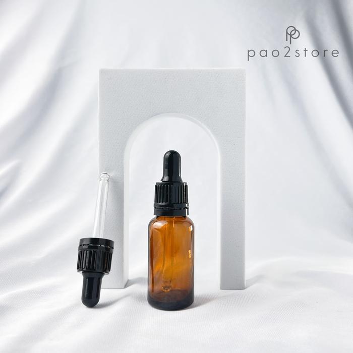 Botol Pipet Kaca Tebal Amber Coklat - Pipet serum