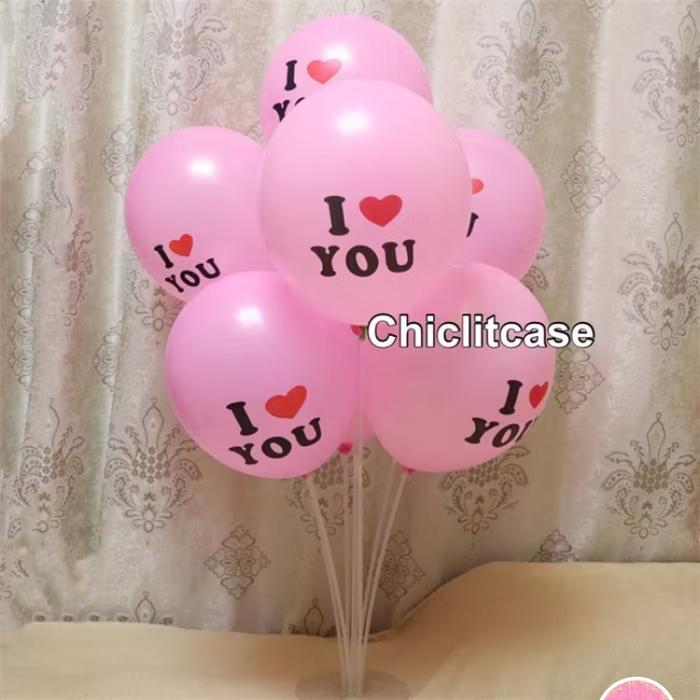 Balon latex I love you 1 pak isi 100 pcs 12 inch