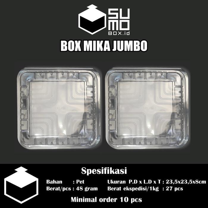 Box mika plastik bening jumbo 1x untuk kue bolu ukuran besar [ECERAN]